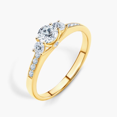 Pierścionek zaręczynowy Dream: złoty, diamenty